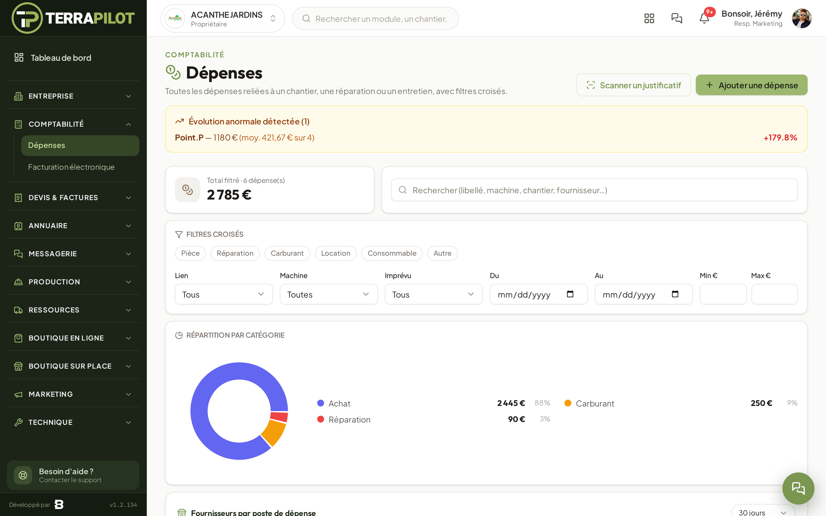 Suivi des dépenses